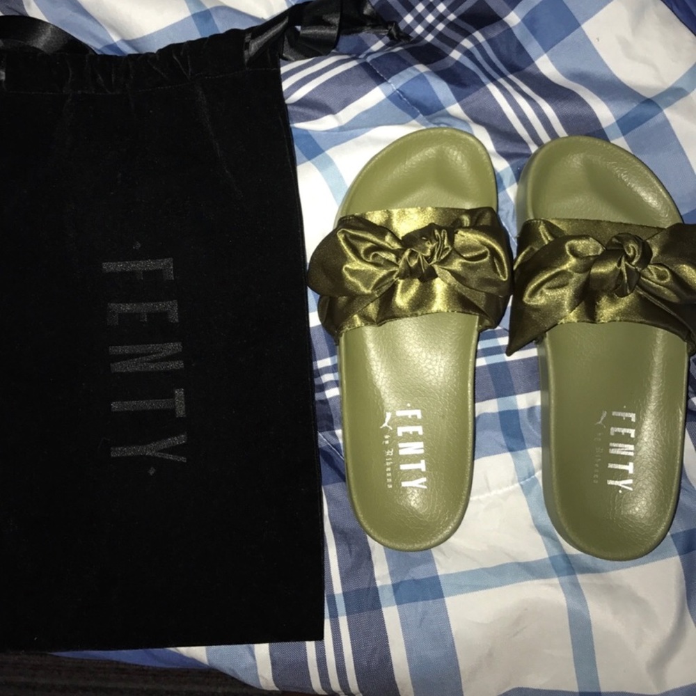 Rihanna Fenty Silk Bow Slides
